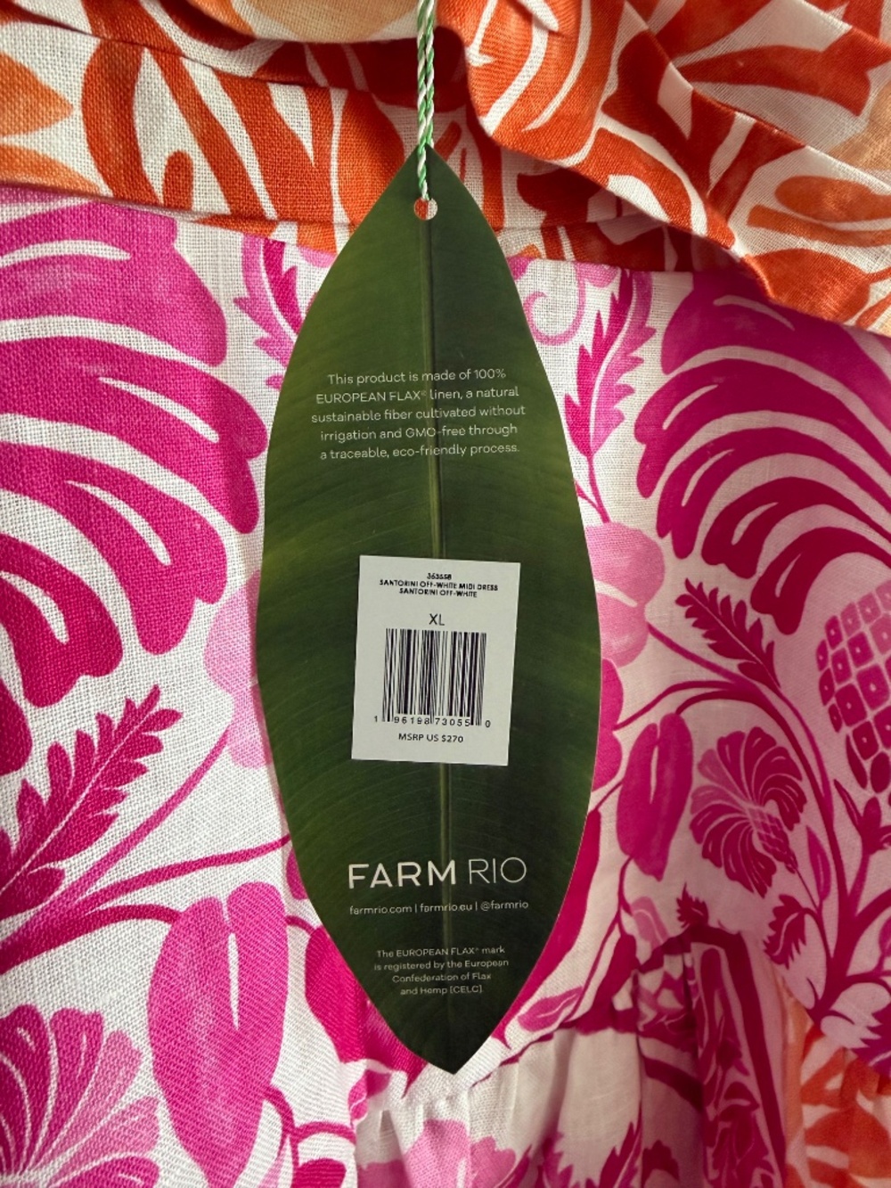 FARM RIO OFF-WHITE Santorini Midi Dress - Picture 3 of 4